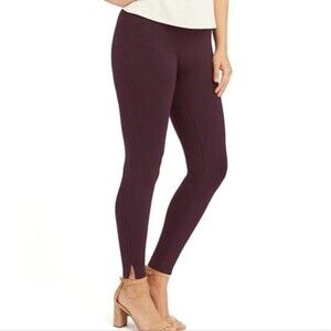 Spanx Burgundy Ponte Ankle Leggings Size Small Petite